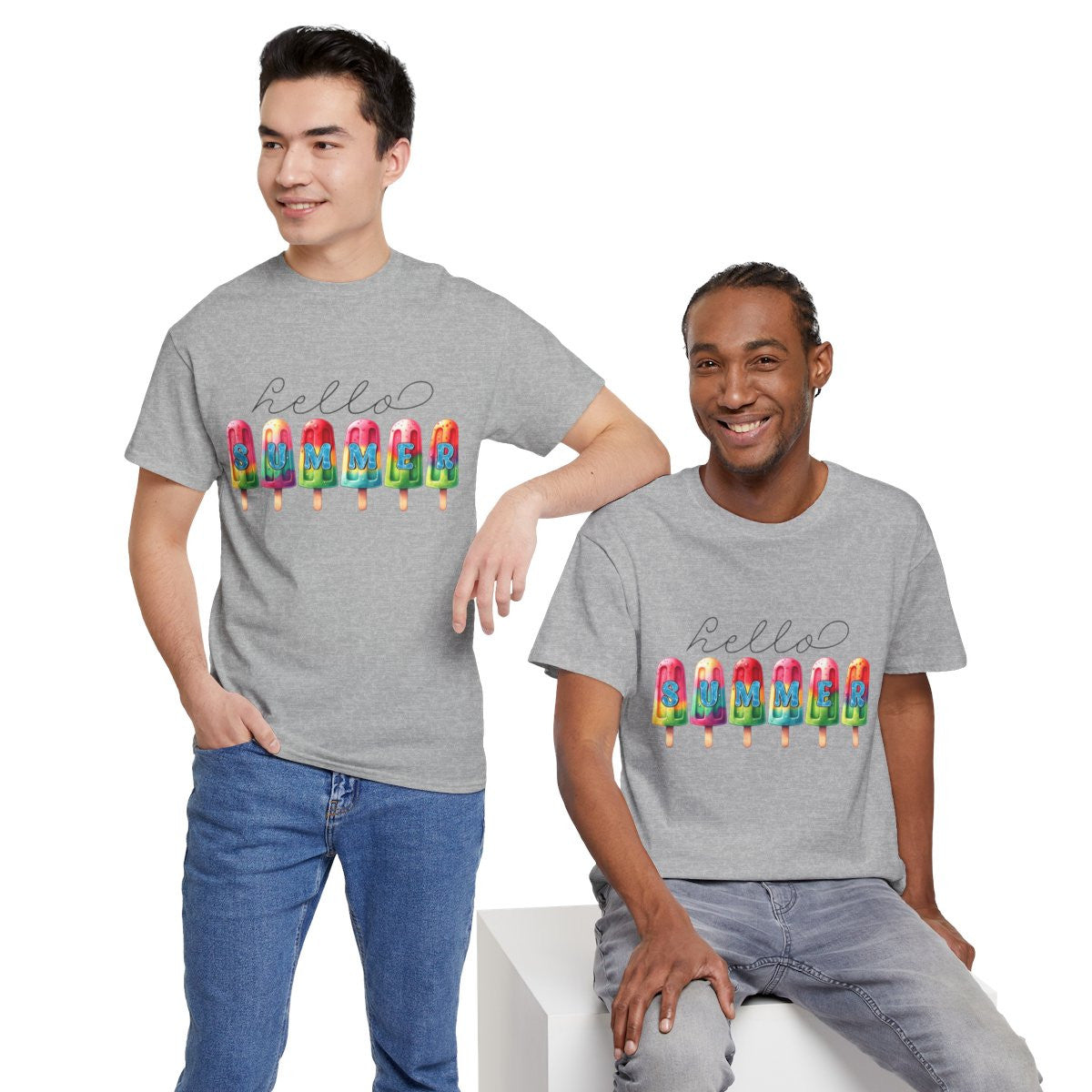 Tee shirt Unisex Hello summer idée cadeau design été