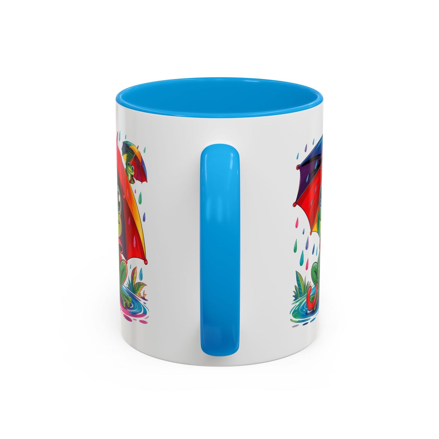 Mug Grenouille Sous la Pluie – Tasse Colorée Parapluie Arc-en-Ciel – Cadeau Fun et Mignon – Céramique 325ml