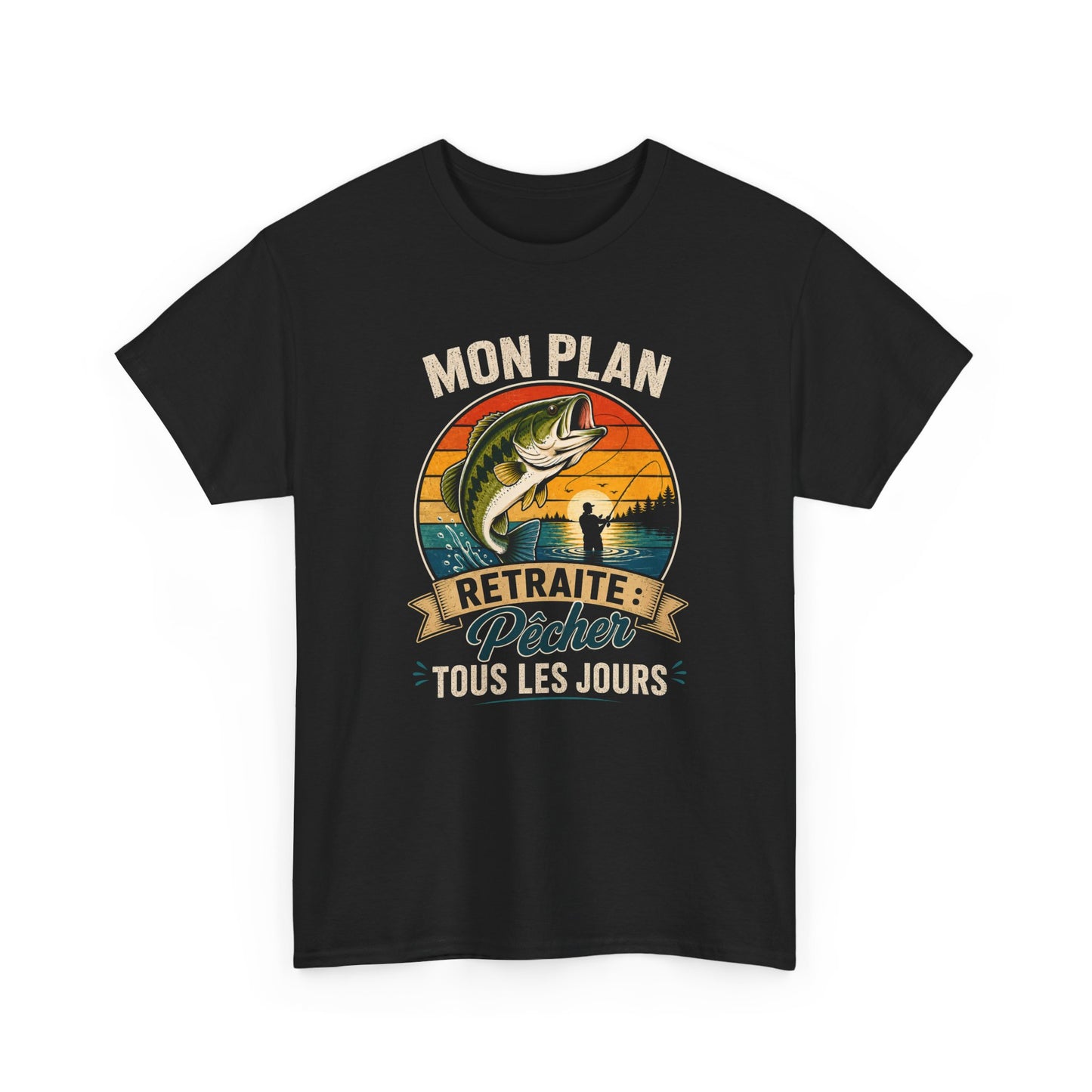 T-Shirt Retraite Homme Pêche – Cadeau Retraité Pêcheur – Passion Pêche Poisson  – Idée Cadeau Départ en Retraite