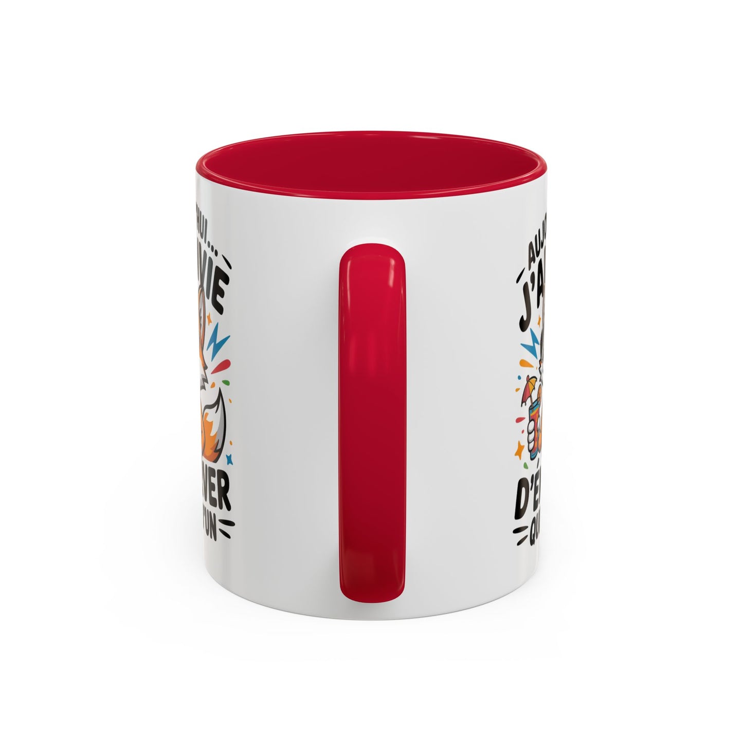 Mug Renard Humoristique – Tasse Animal Drôle Citation Fun – Cadeau Original Humour – Céramique 325ml Noir Bleu Rouge