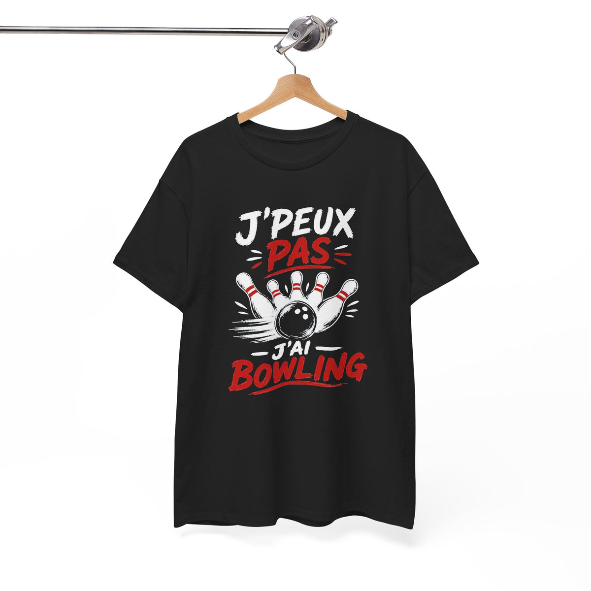 Tee Shirt Homme Femme Bowling – J’Peux Pas J’ai Bowling – T-Shirt Humour Passion Bowling Idée Cadeau Joueur Joueuse
