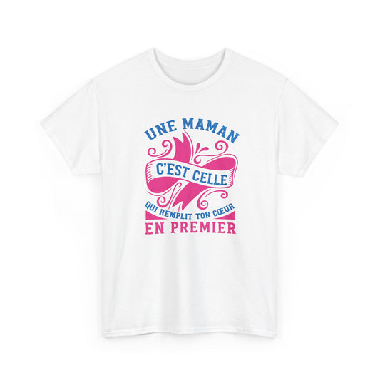 Tee Shirt Femme Maman Mère Amour Famille Cœur Idée Cadeau Anniversaire Fête des Mères