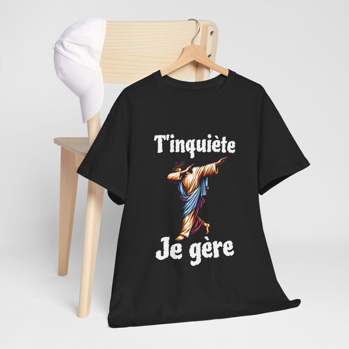 Tee shirt Unisex T'inquière je gère Jesus idée cadeau humour drôle amusant homme femme