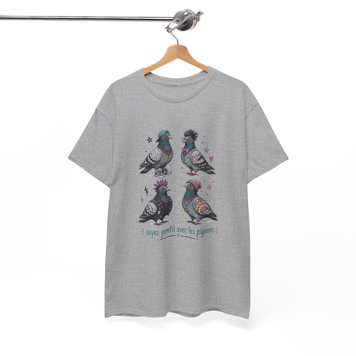 Tee Shirt Homme et Femme Pigeon Humour Oiseau Urbain Streetwear Original Idée Cadeau Amusante