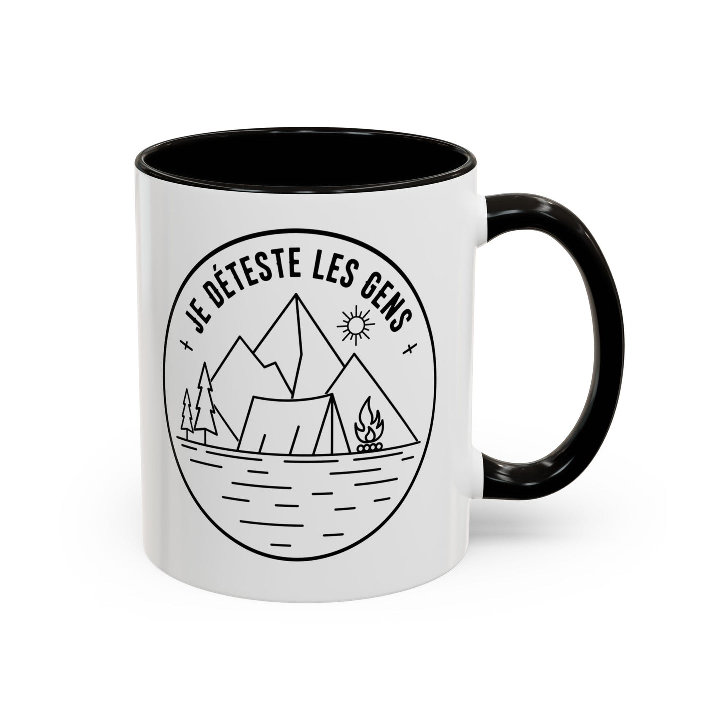 Tasse Camping Humour Homme et Femme – Mug Nature Montagne Tente Feu de Camp – Cadeau Original Randonneur Campeur Amateur de Plein Air – 325 ml