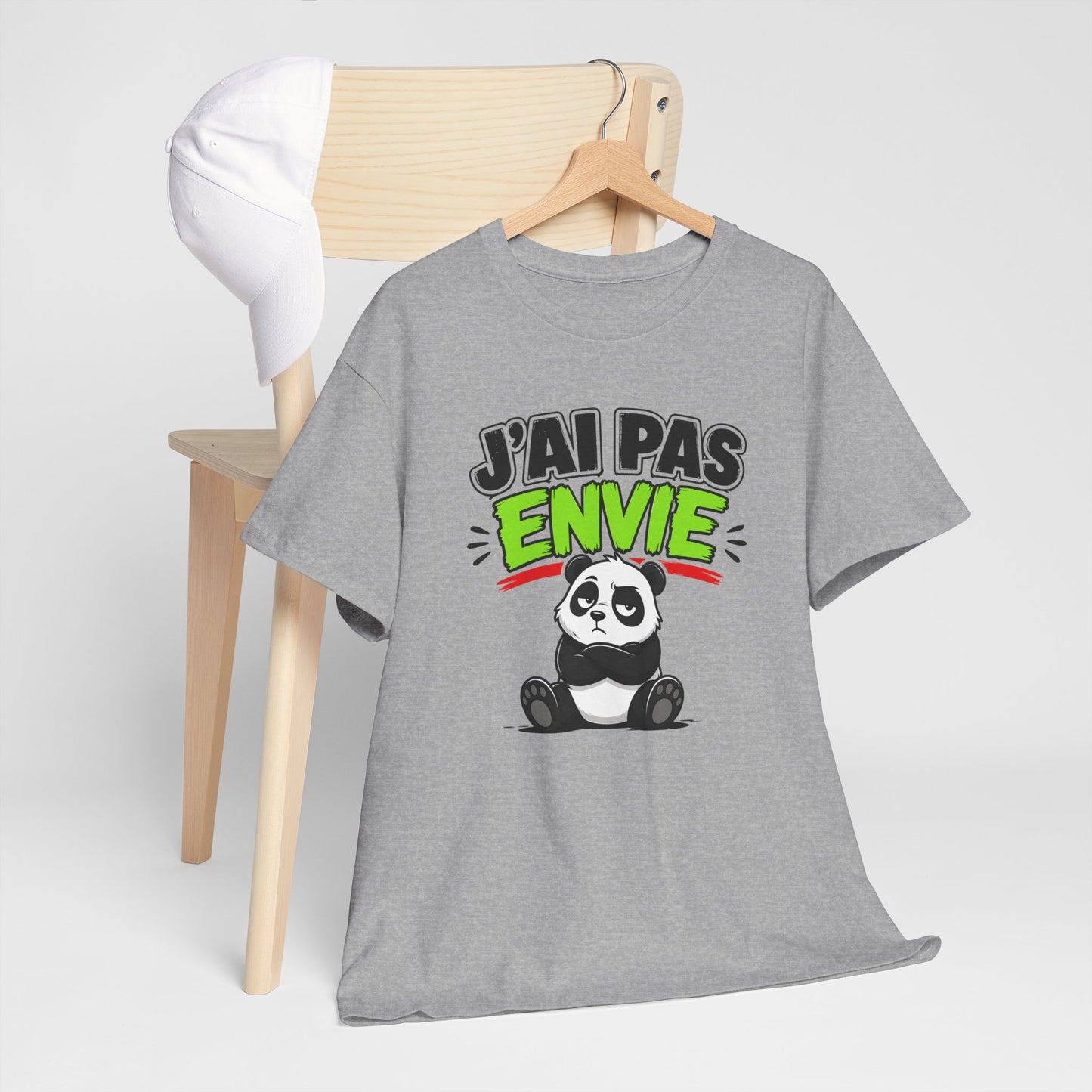 T-Shirt Humour Panda J’ai Pas Envie – Tee Shirt Drôle Adulte Flemme Mauvaise Humeur Citation Fun Cadeau Collègue Homme Femme