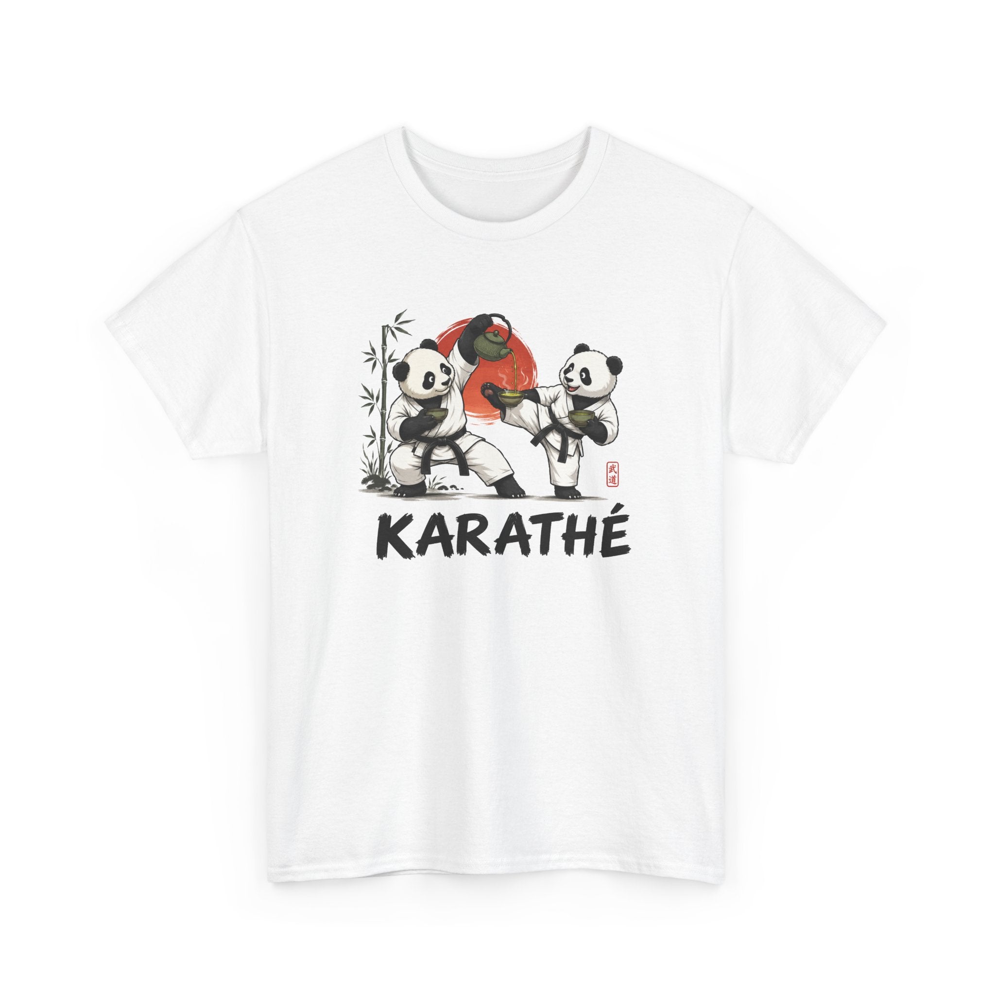 Tee Shirt Homme et Femme Panda Karaté Arts Martiaux Thé Humour Japonais Combat Sportif Original Cadeau