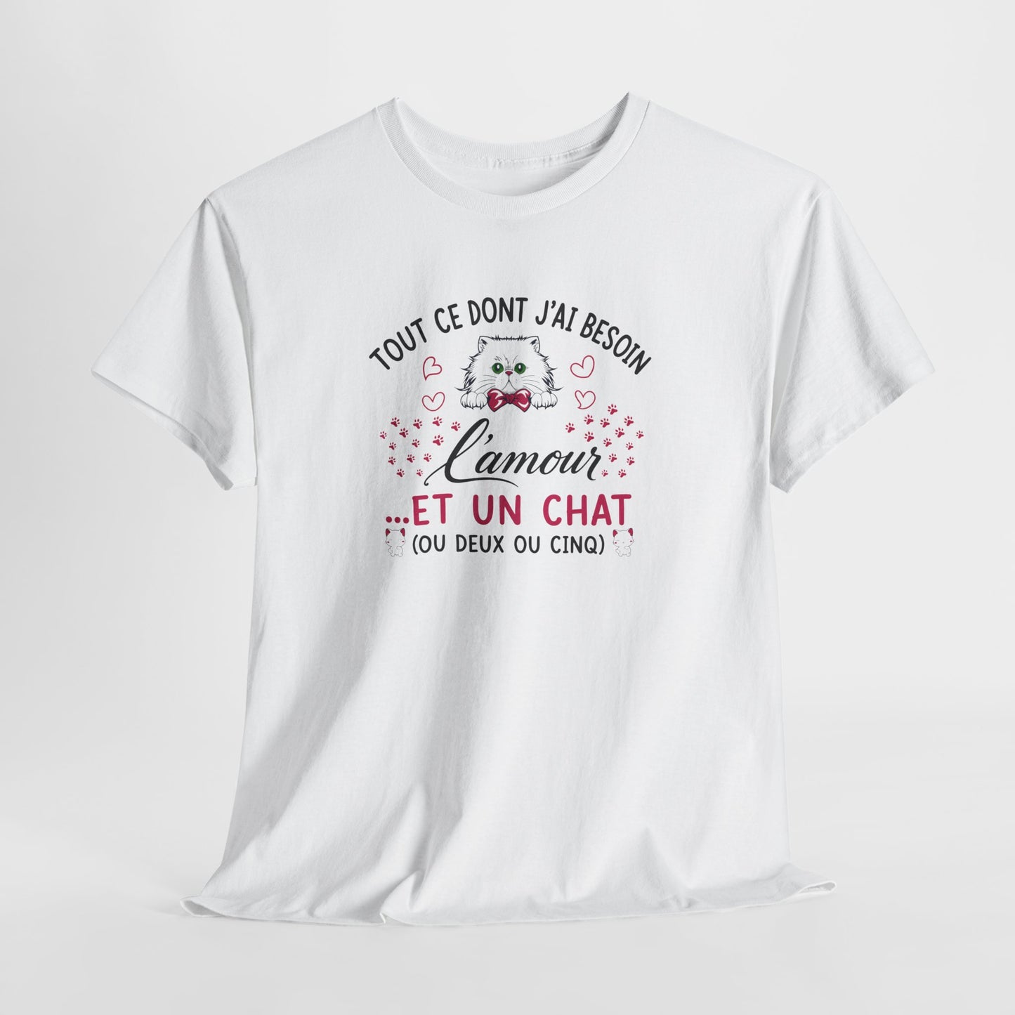 Tee Shirt Chat Homme Femme – Amour des Chats et Humour – Idée Cadeau Drôle pour Amoureux des Félins