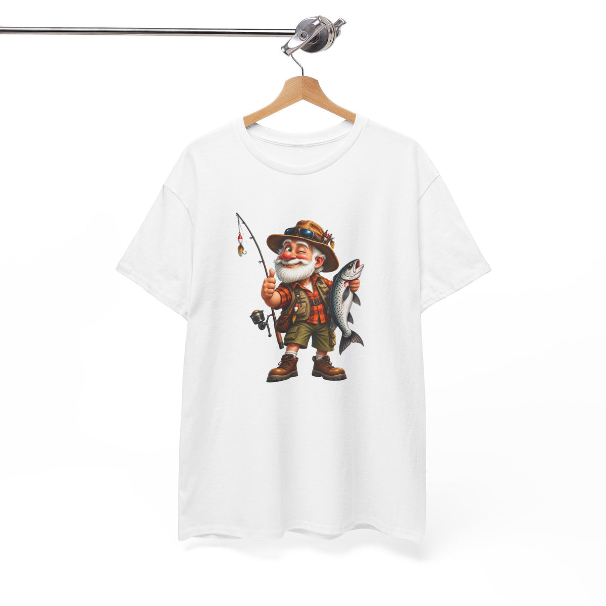 Tee Shirt Pêche Homme – Pêcheur avec Poisson – T-Shirt Passion Pêche Cadeau Homme