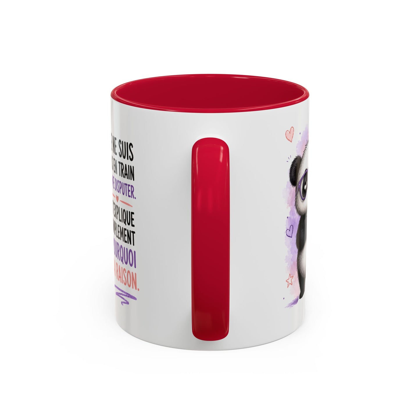 Tasse Panda Drôle Homme Femme – Mug Je Ne Suis Pas en Train de Me Disputer J'Explique Pourquoi J'Ai Raison – Cadeau Humour 325 ml