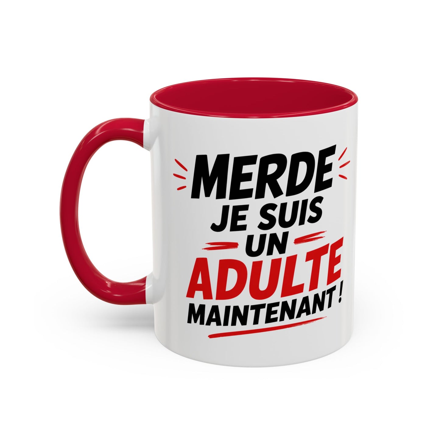 Tasse Merde Je Suis Un Adulte Maintenant – Mug Humour Adulte – Idée Cadeau Anniversaire 18 ans Homme Femme 325ml
