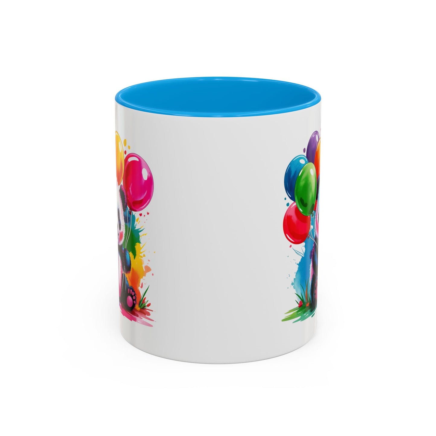 Mug Panda Kawaii avec Ballons Multicolores – Tasse Mignonne Cadeau Anniversaire et Fête – Céramique 325ml