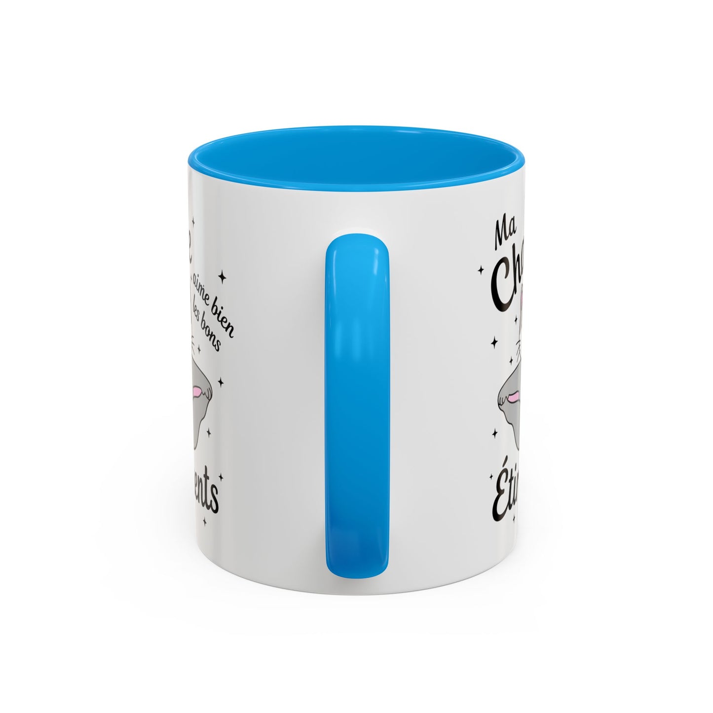 Tasse Humour Femme – Mug Drôle Chat Yoga Étirements – Cadeau Original pour Femme Amie Collègue Anniversaire 325 ml