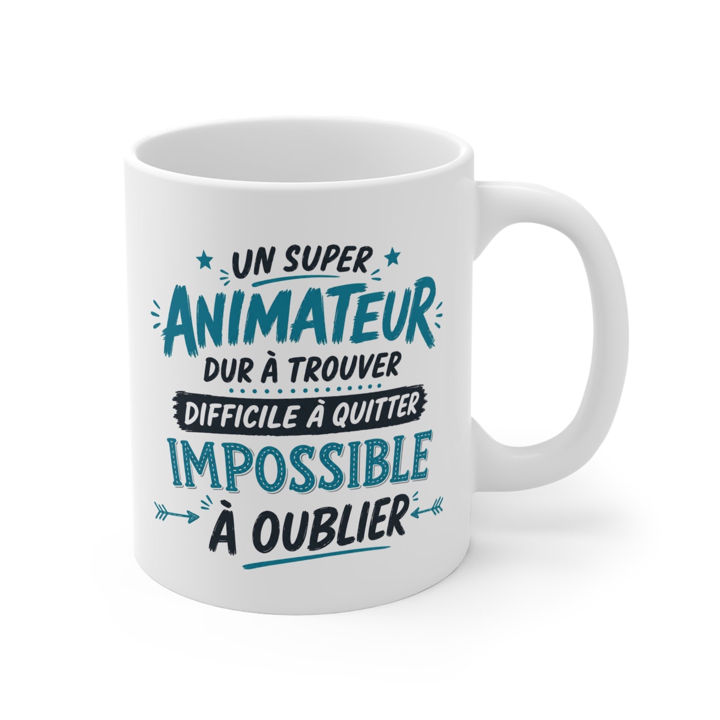 Tasse Animateur Humour Homme – Un Super Animateur Dur à Trouver Difficile à Quitter Impossible à Oublier – Cadeau Animateur 325ml