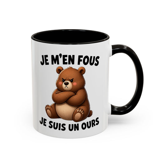 Tasse Je M’en Fous Je Suis un Ours – Mug Ours Humoristique – Cadeau Femme Homme Amoureux des Animaux 325ml
