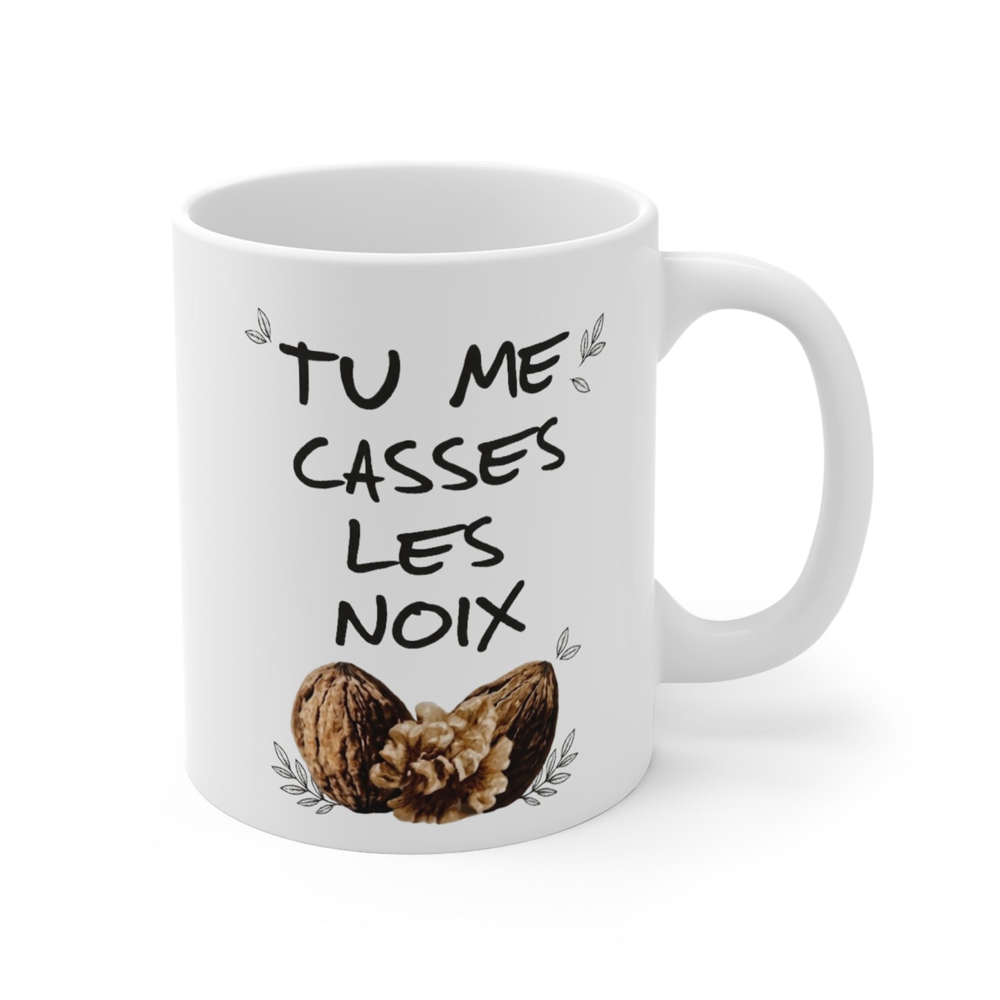 Tasse Humour Noix – Mug Blague Drôle “Tu me casses les noix” – Cadeau Original Amusant 325ml