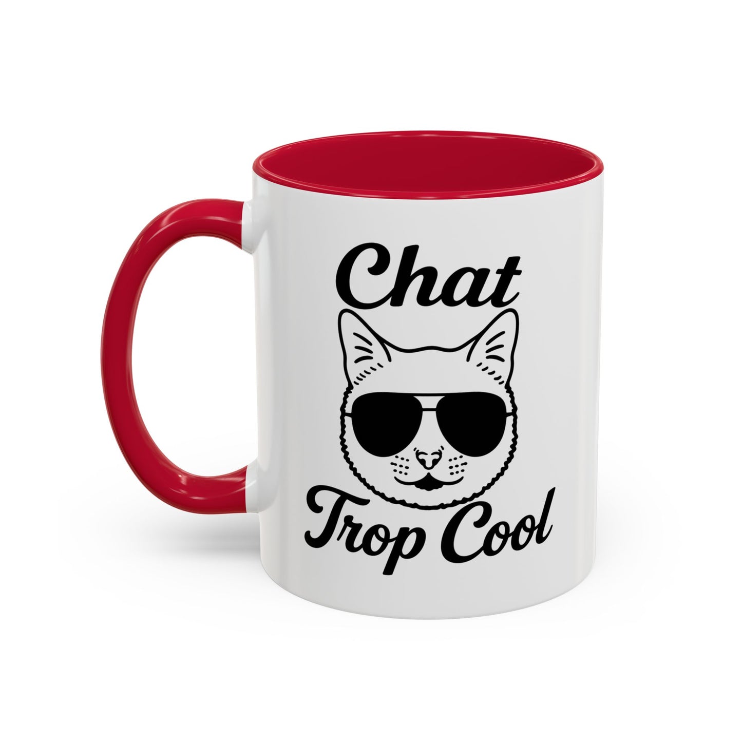 Tasse Chat Trop Cool Homme et Femme – Mug Chat avec Lunettes de Soleil – Cadeau Original pour Amoureux des Chats – Céramique 325 ml