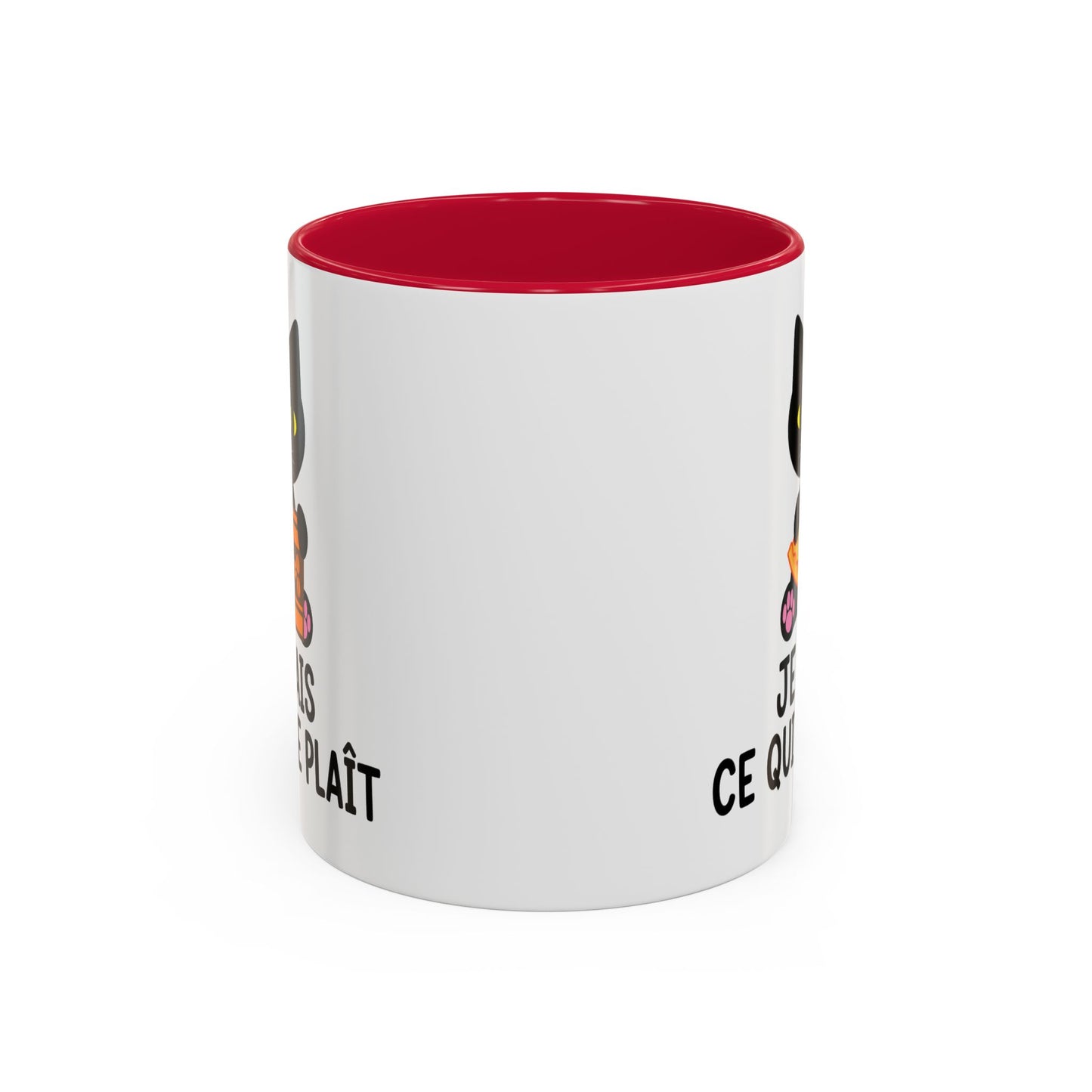 Tasse Chat Homme et Femme – Je Fais Ce Qui Me Plaît – Mug Humour Chat avec Pizza et Café – Cadeau Original Amoureux des Chats – 325 ml