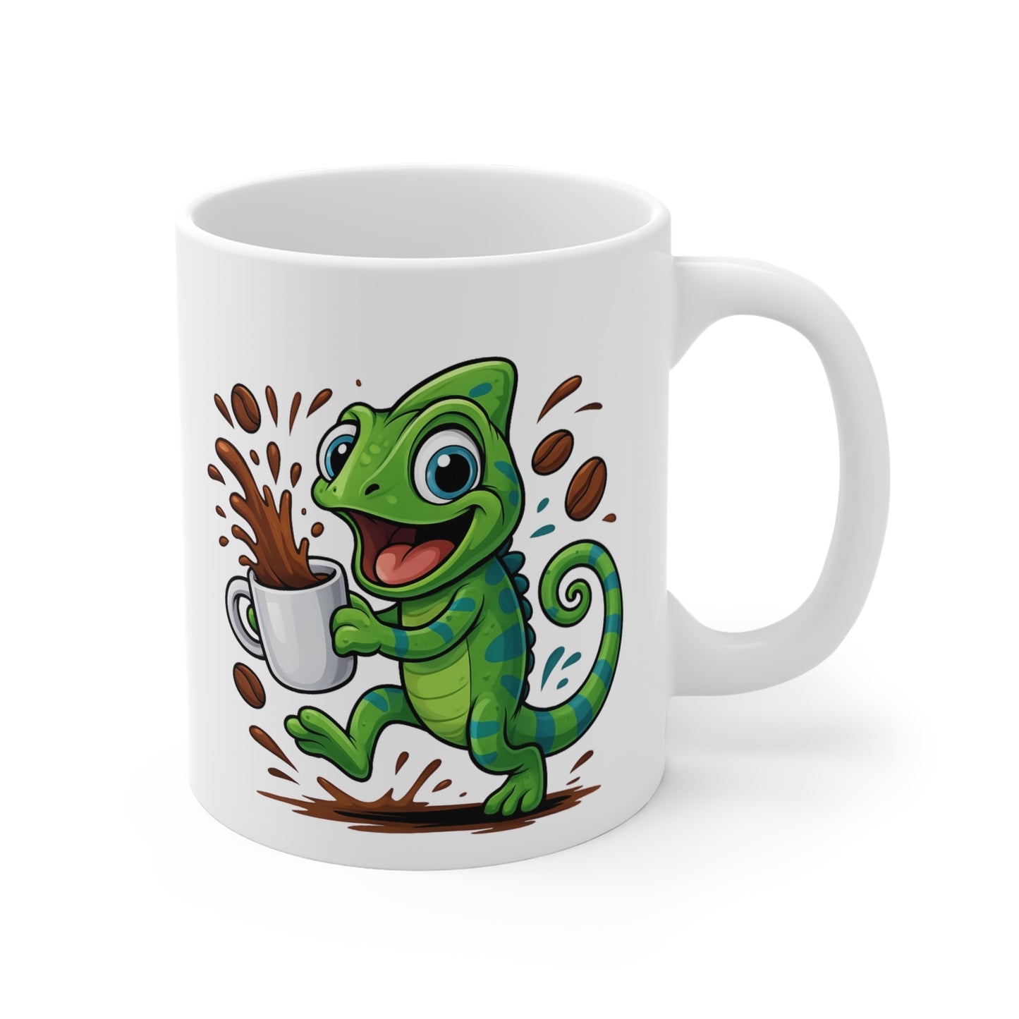 Mug Caméléon Café – Tasse Céramique 325ml – Design Cartoon Mignon – Cadeau Original