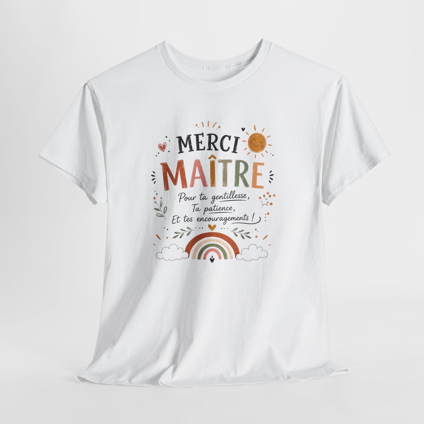 Tee-Shirt Merci Maître Homme – Cadeau Fin d’Année Scolaire Enseignant École Primaire Remerciement Institututeur