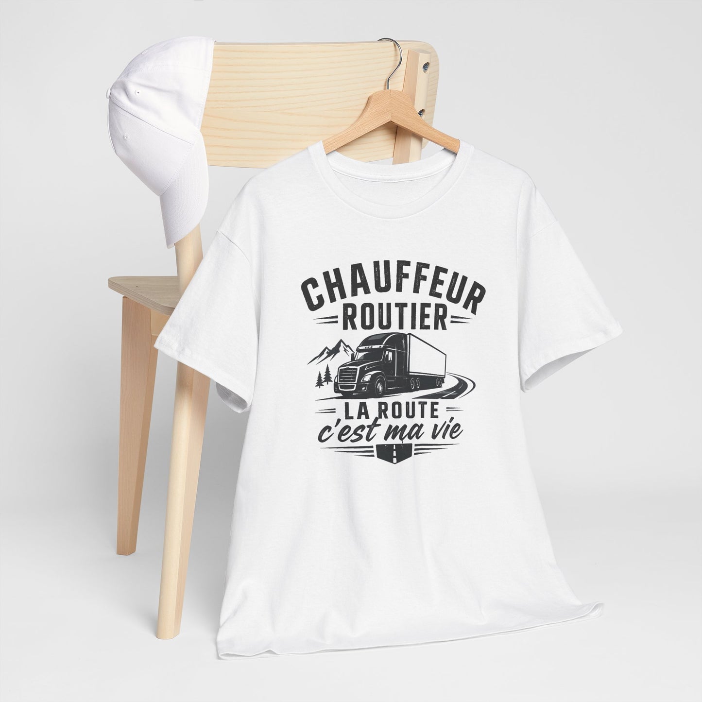 Tee Shirt Homme Chauffeur Routier Camion Poids Lourd Cadeau Conducteur Routier Transporteur Passion Route