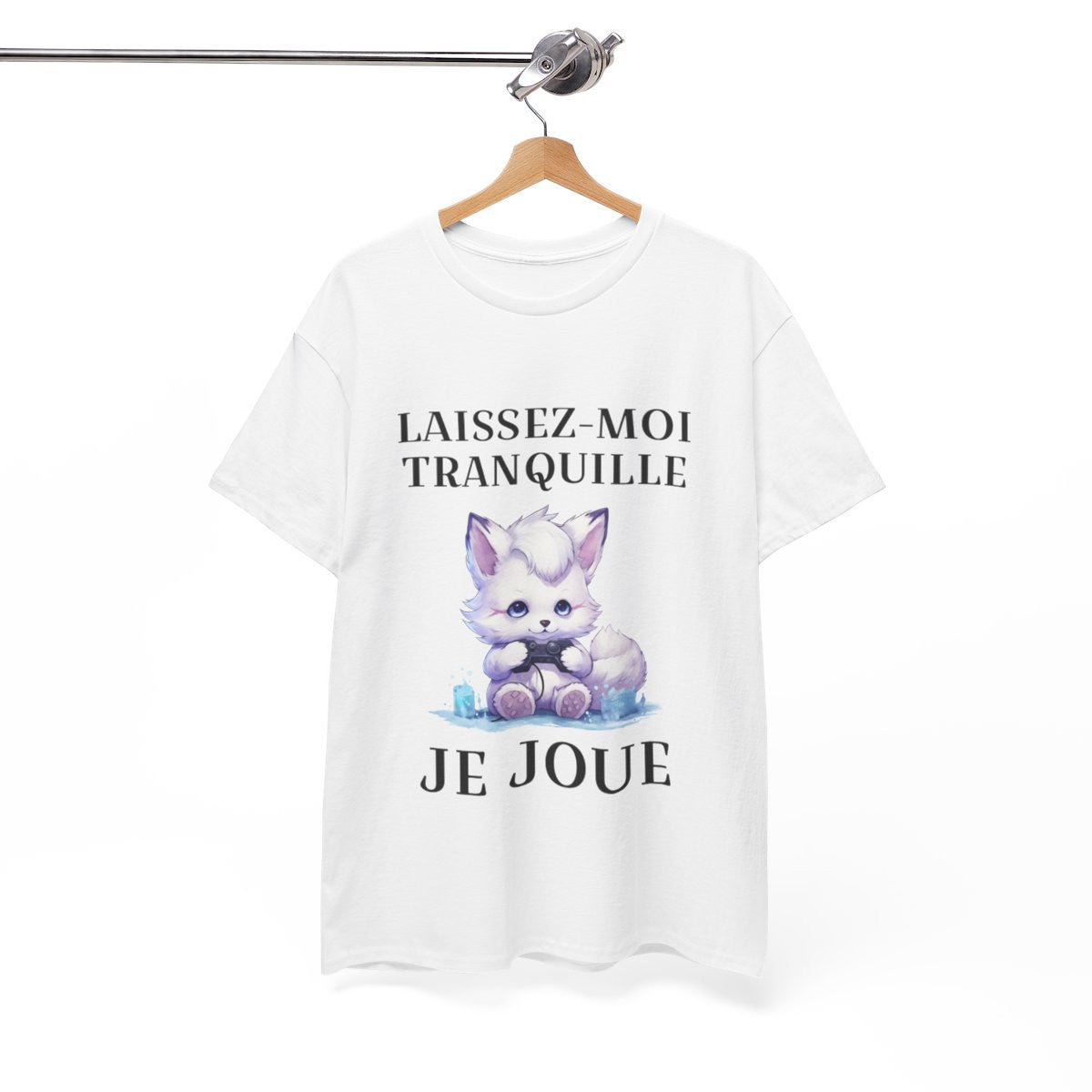Tee shirt Unisex Laissez-moi tranquille je joue idée cadeau humour gaming animaux homme femme
