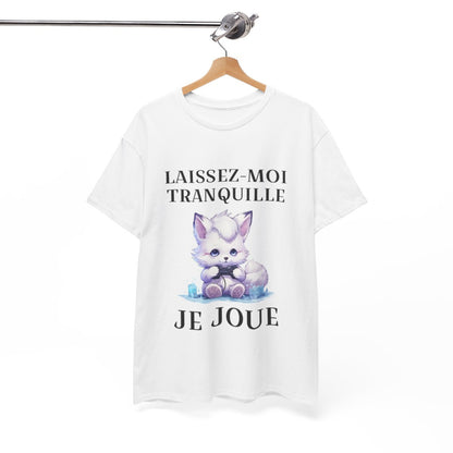 Tee shirt Unisex Laissez-moi tranquille je joue idée cadeau humour gaming animaux homme femme