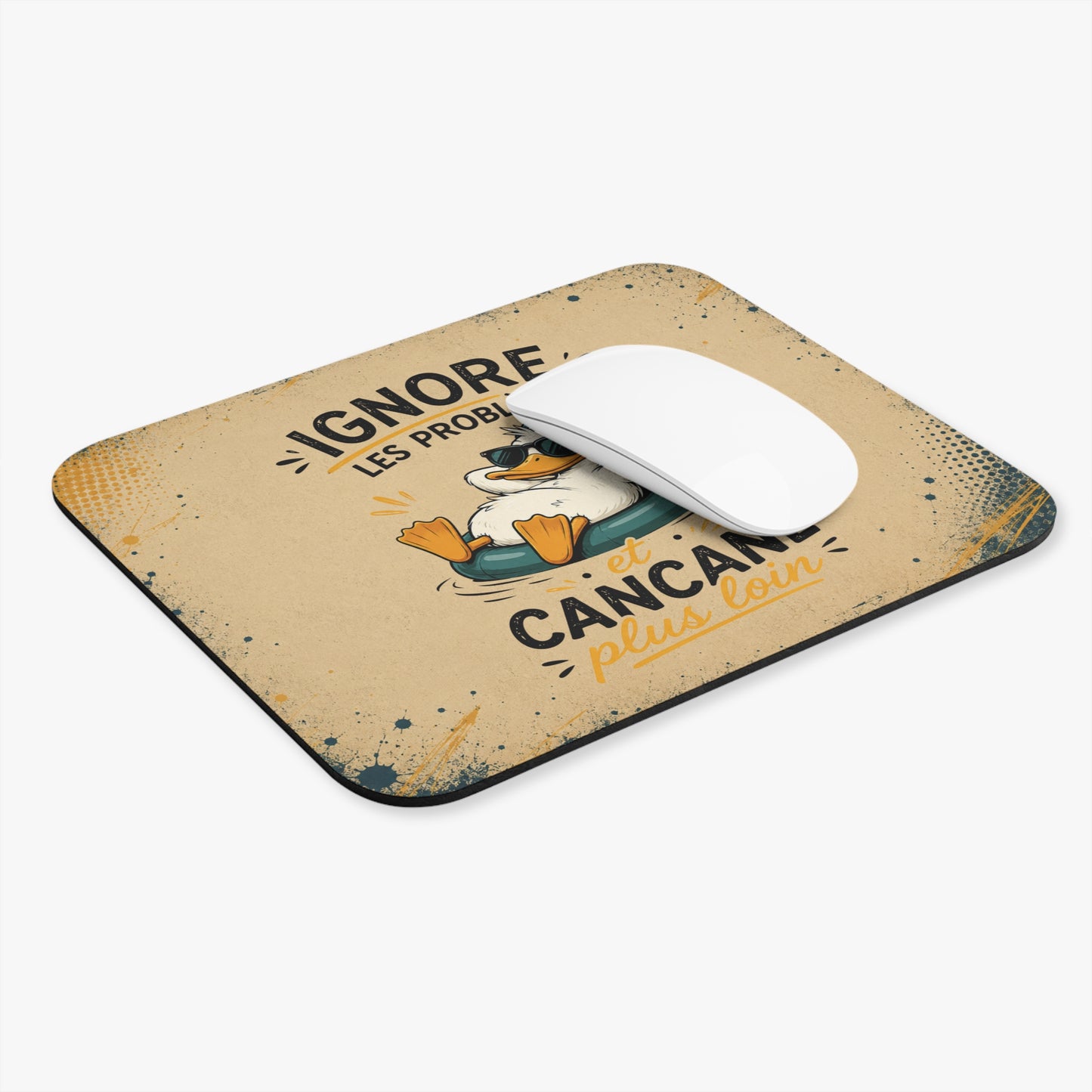 Tapis de Souris J’Ignore les Problèmes et Cancane Plus Loin – Canard Humour – Cadeau Drôle Homme et Femme