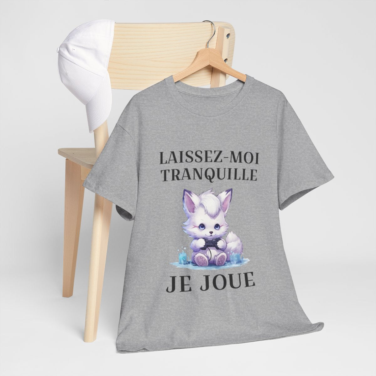 Tee shirt Unisex Laissez-moi tranquille je joue idée cadeau humour gaming animaux homme femme
