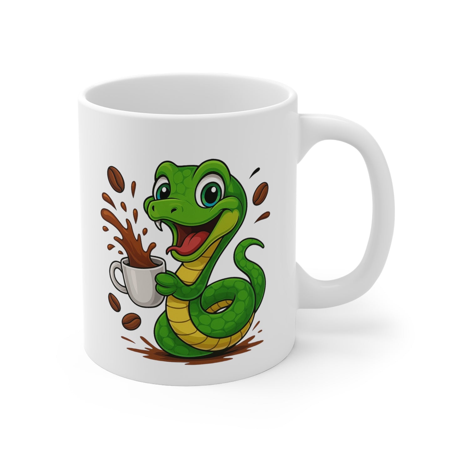 Tasse Serpent Amusant – Mug Café Cartoon Céramique 325ml – Cadeau Original Animal Mignon