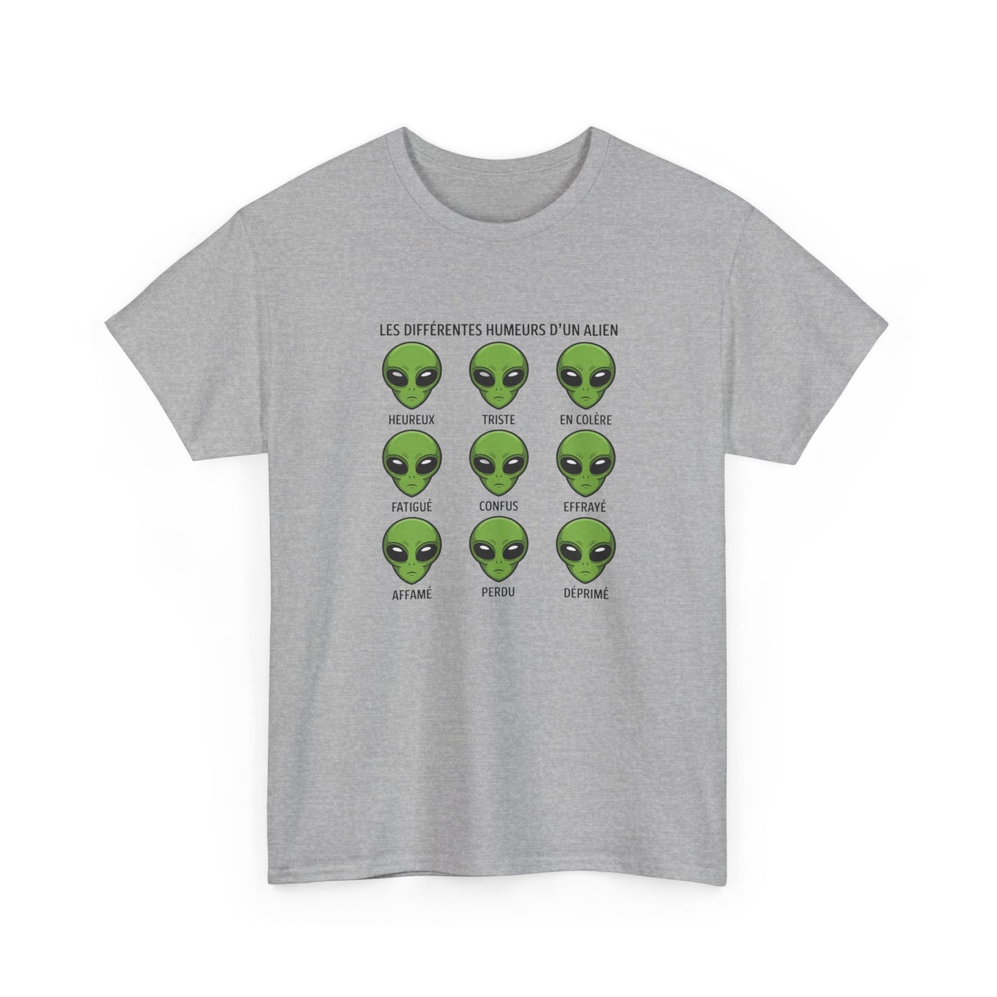Tee Shirt Humour Alien Les différentes humeurs d’un extraterrestre – Cadeau drôle science fiction