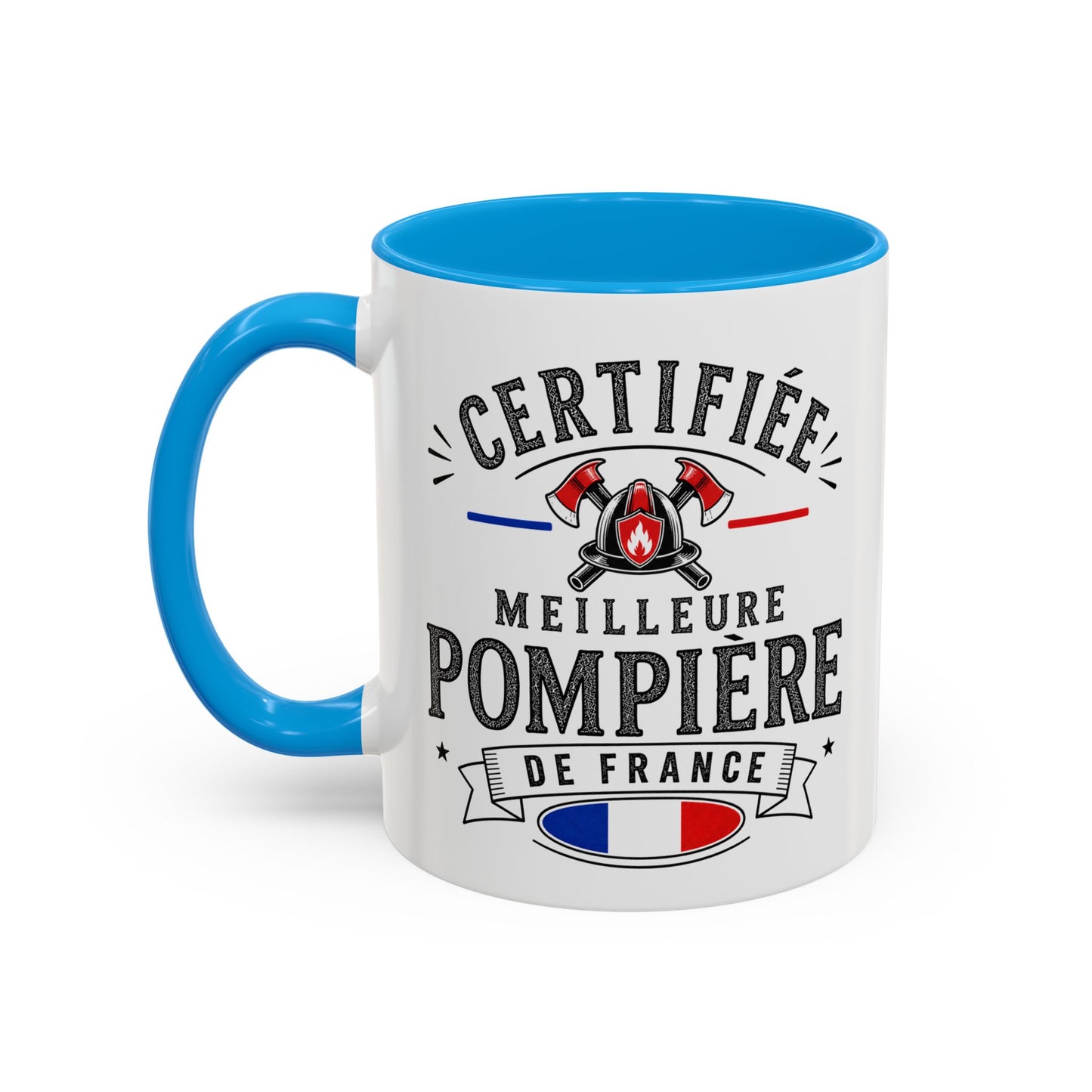 Mug Pompière Femme – Certifiée Meilleure Pompière de France – Tasse Métier – Cadeau Original Femme Pompier