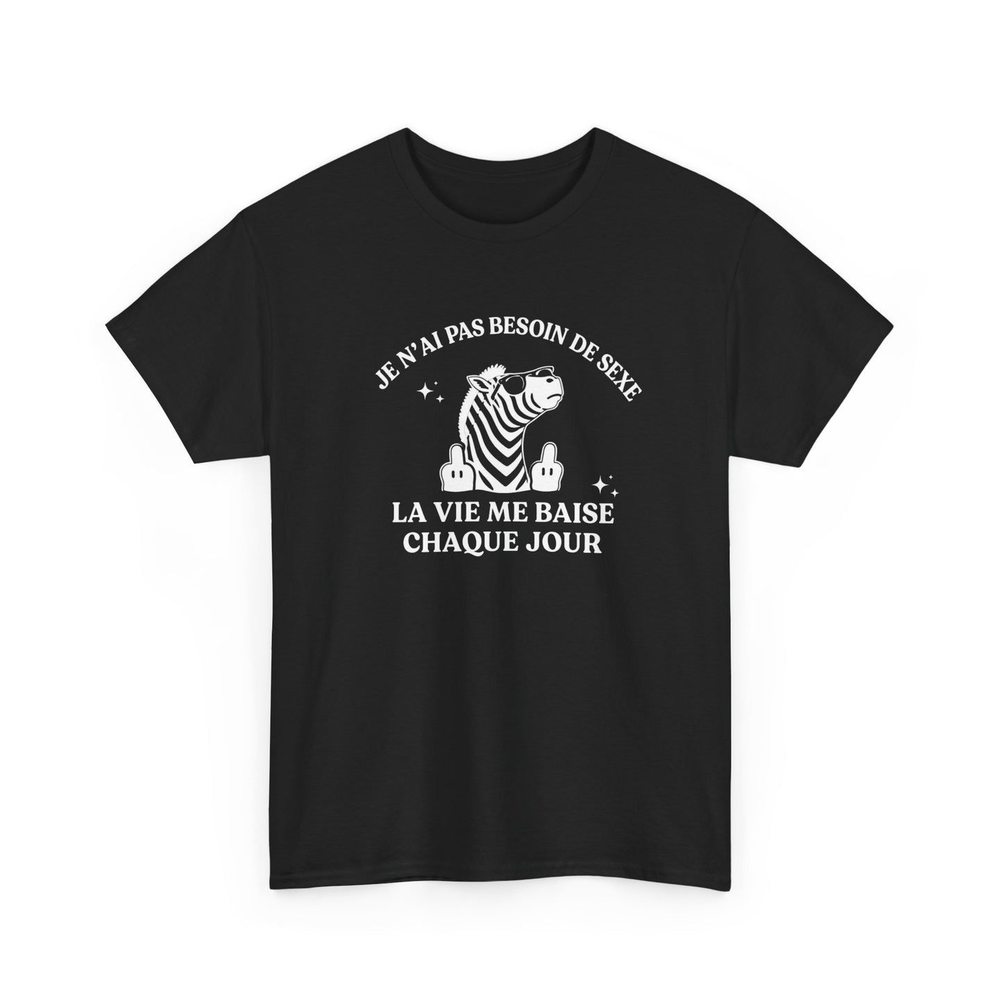 T-Shirt Humour Zèbre Homme Femme – Tee Shirt Message Drôle Vie Quotidienne – Cadeau Humour Sarcastique Noir Blanc Gris