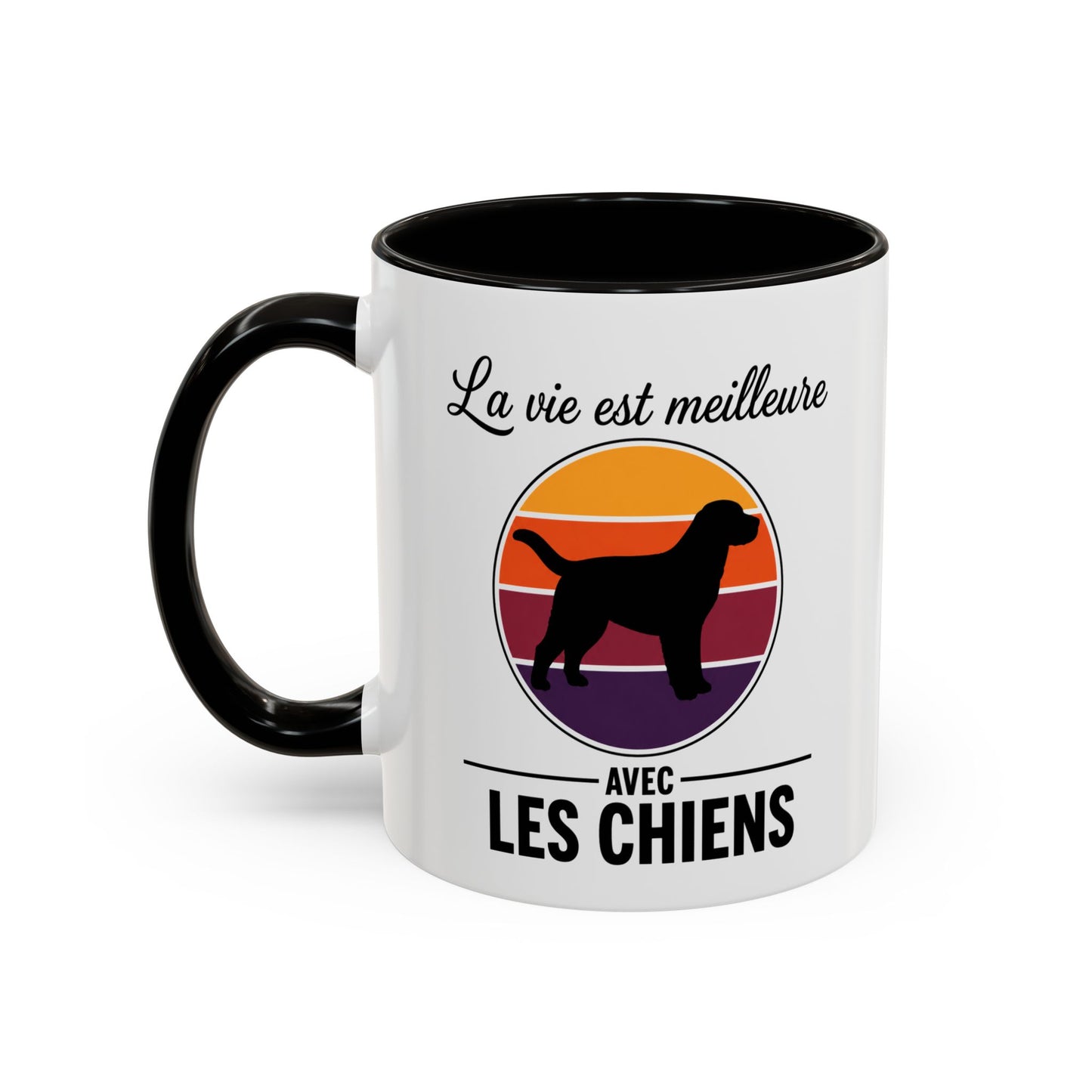 Mug Chien Homme et Femme – Tasse pour Maître et Maîtresse – Cadeau Amoureux des Chiens – Idée Cadeau Passionné Canin et Propriétaire de Chien – 325 ml Noir Bleu Rouge