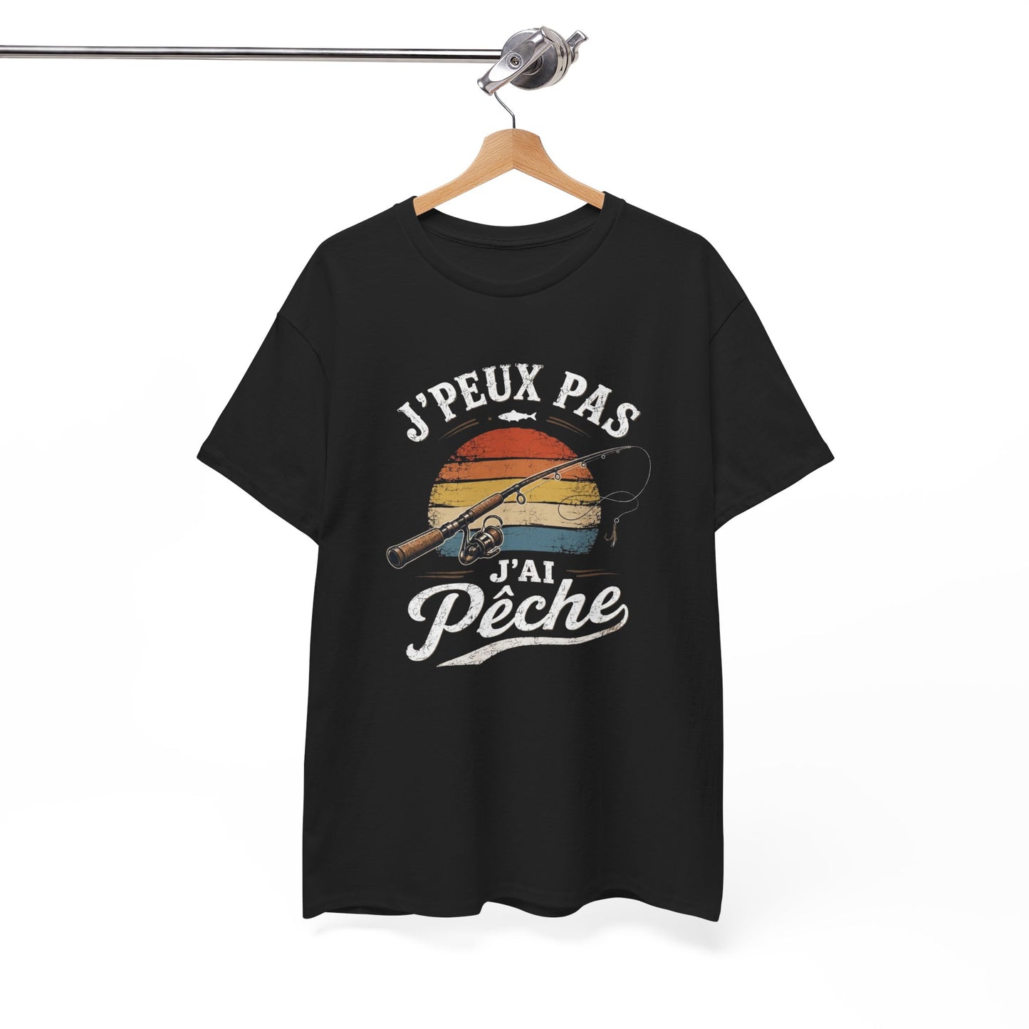 T-Shirt Pêche Humour Homme Femme – J’Peux Pas J’Ai Pêche – Tee Shirt Pêcheur Vintage
