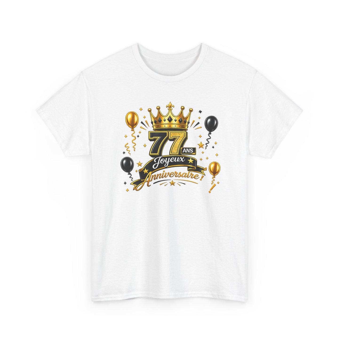 Tee Shirt Anniversaire 77 Ans Homme et Femme – Joyeux Anniversaire – Cadeau 77 Ans