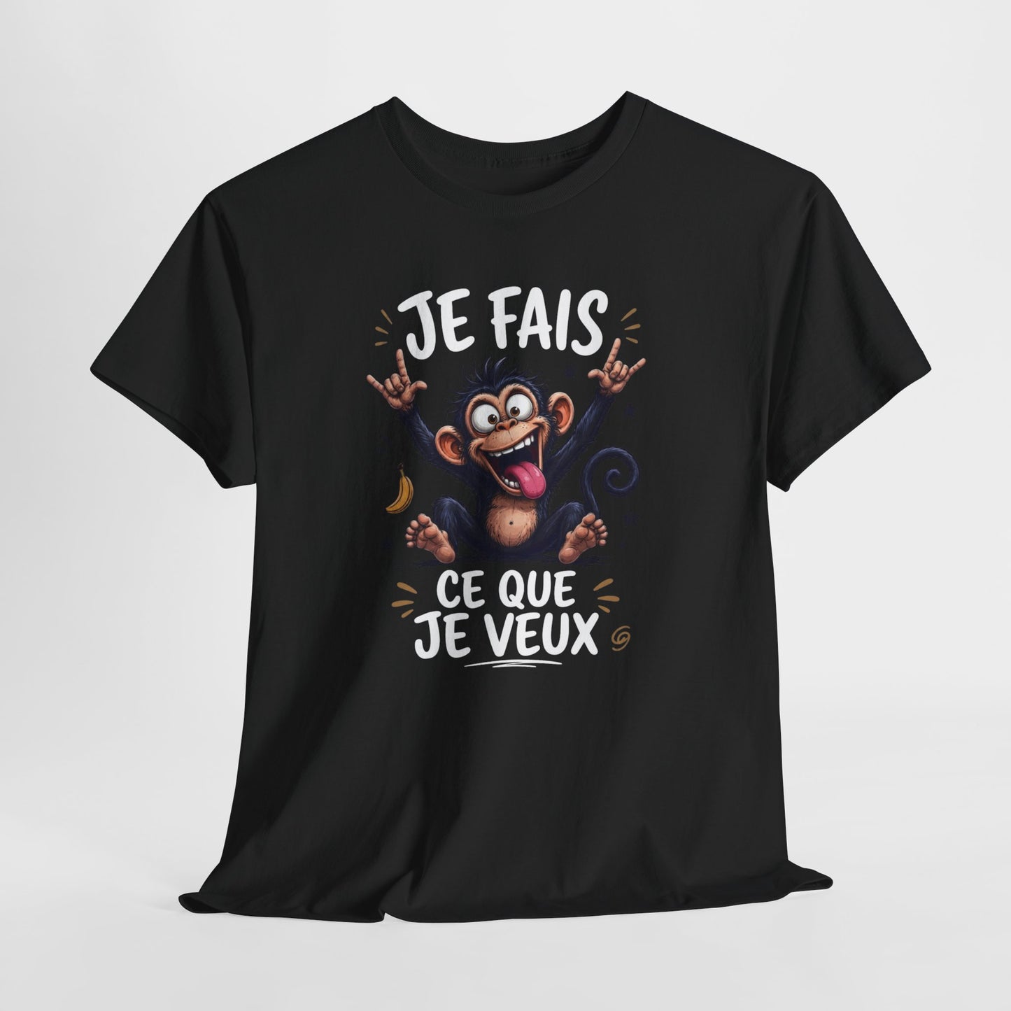 Tee-Shirt Je Fais Ce Que Je Veux – Singe Drôle Humoristique – Cadeau Homme Femme Humour Déjanté Animal Cartoon