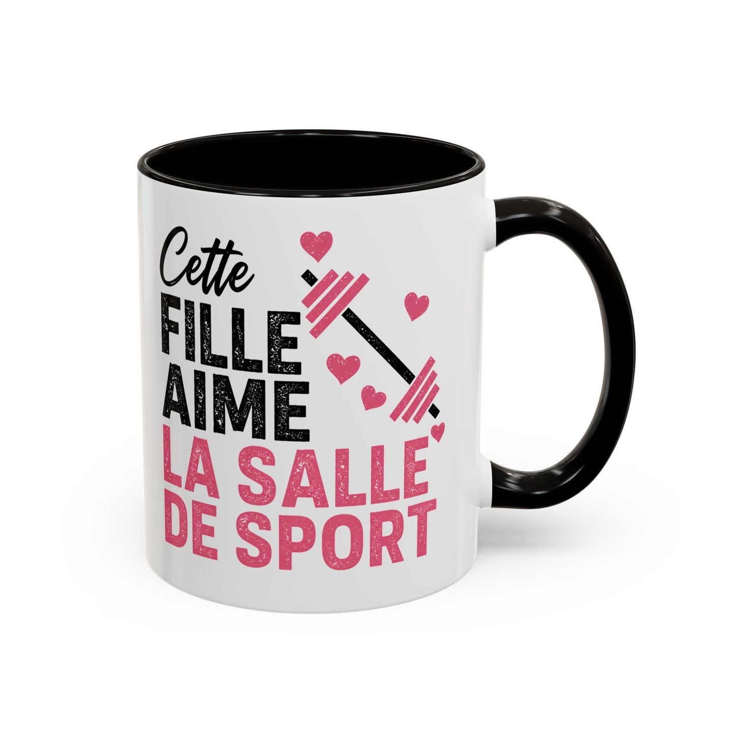 Mug Femme Fitness – Tasse Musculation Haltères – Cadeau Original Sportive, Gym Entraînement Bodybuilding Noir Bleu Rouge