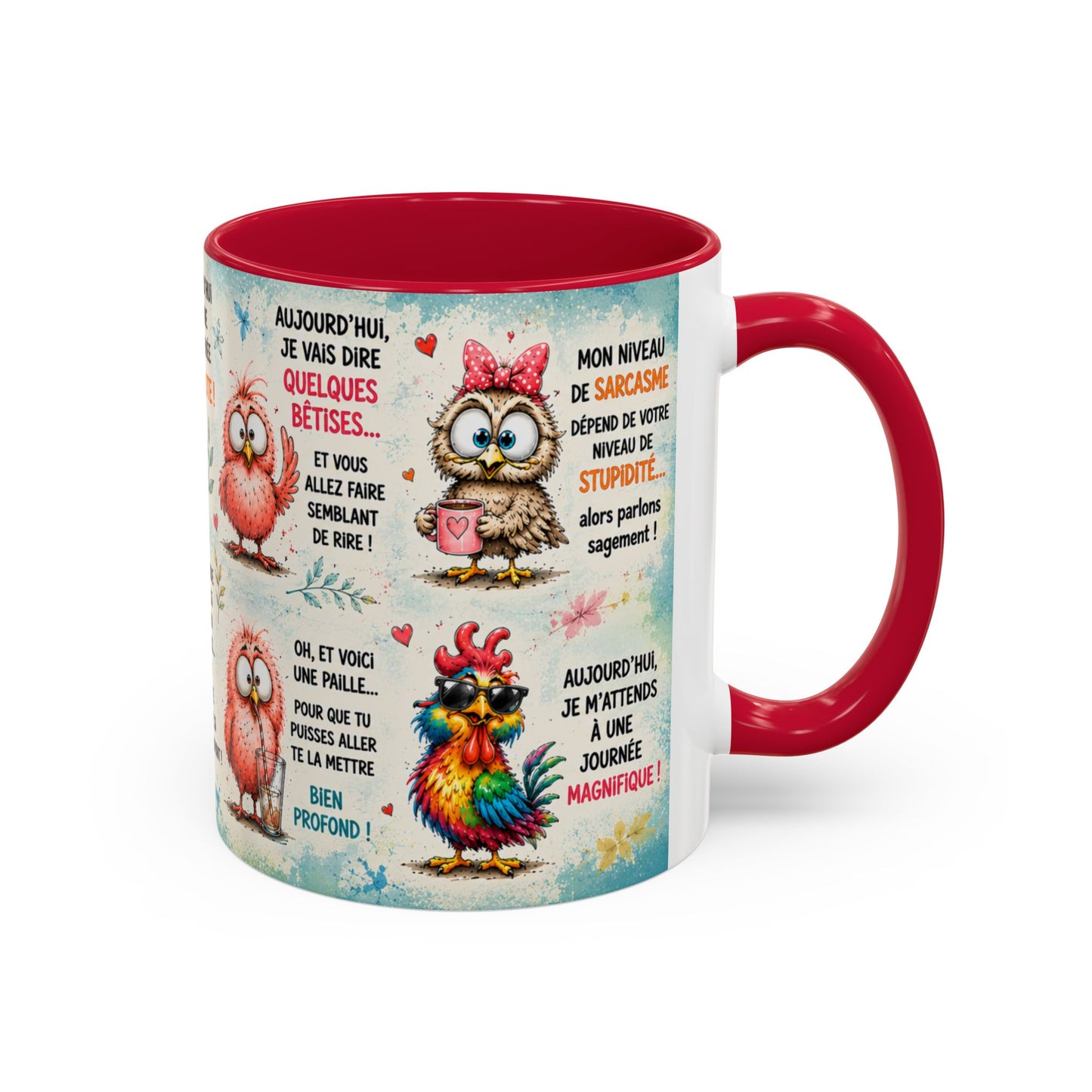 Tasse Humour Sarcasme Oiseaux Drôles – Mug Citations Humoristiques et Animaux Cartoon – Cadeau Original 325ml
