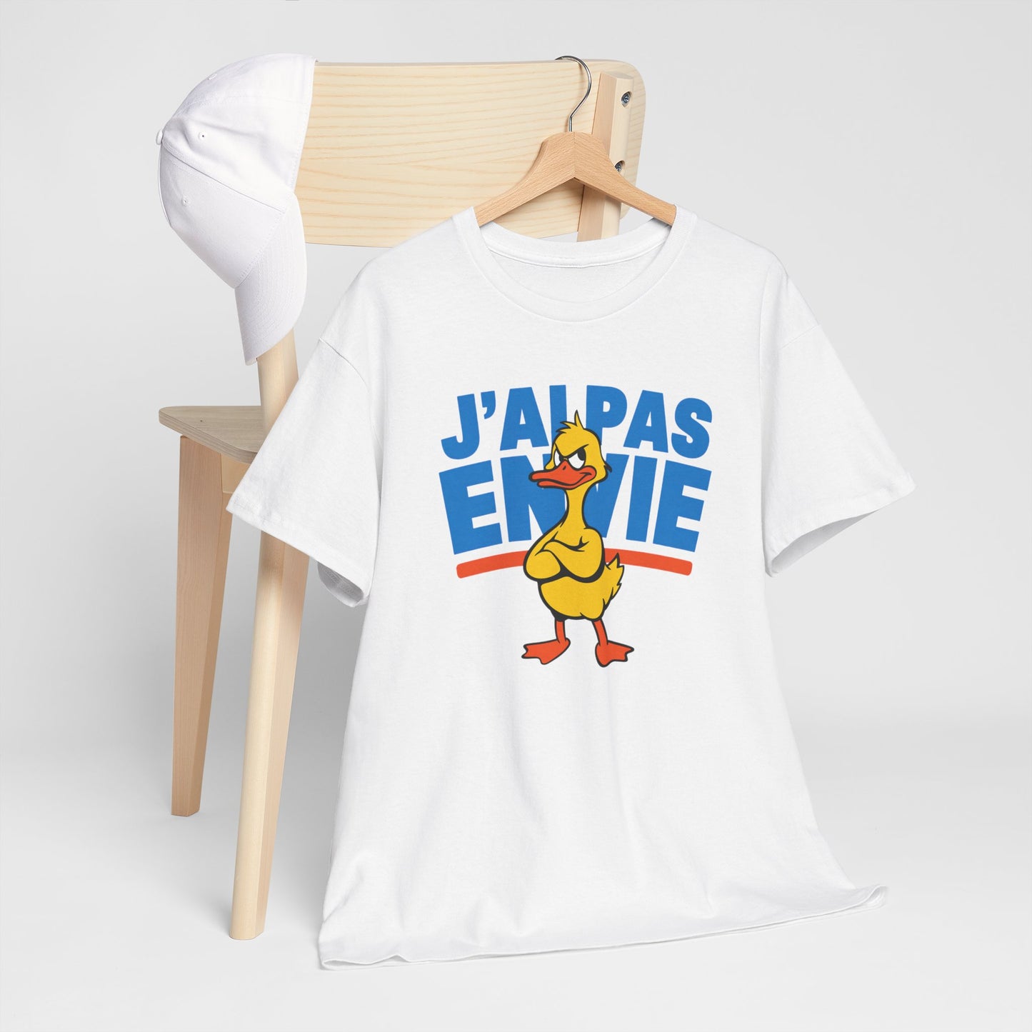 T-Shirt Humour J’ai Pas Envie – Tee Shirt Drôle Canard Blasé Mauvaise Humeur Sarcastique Citation Fun Cadeau Collègue Travail Homme Femme