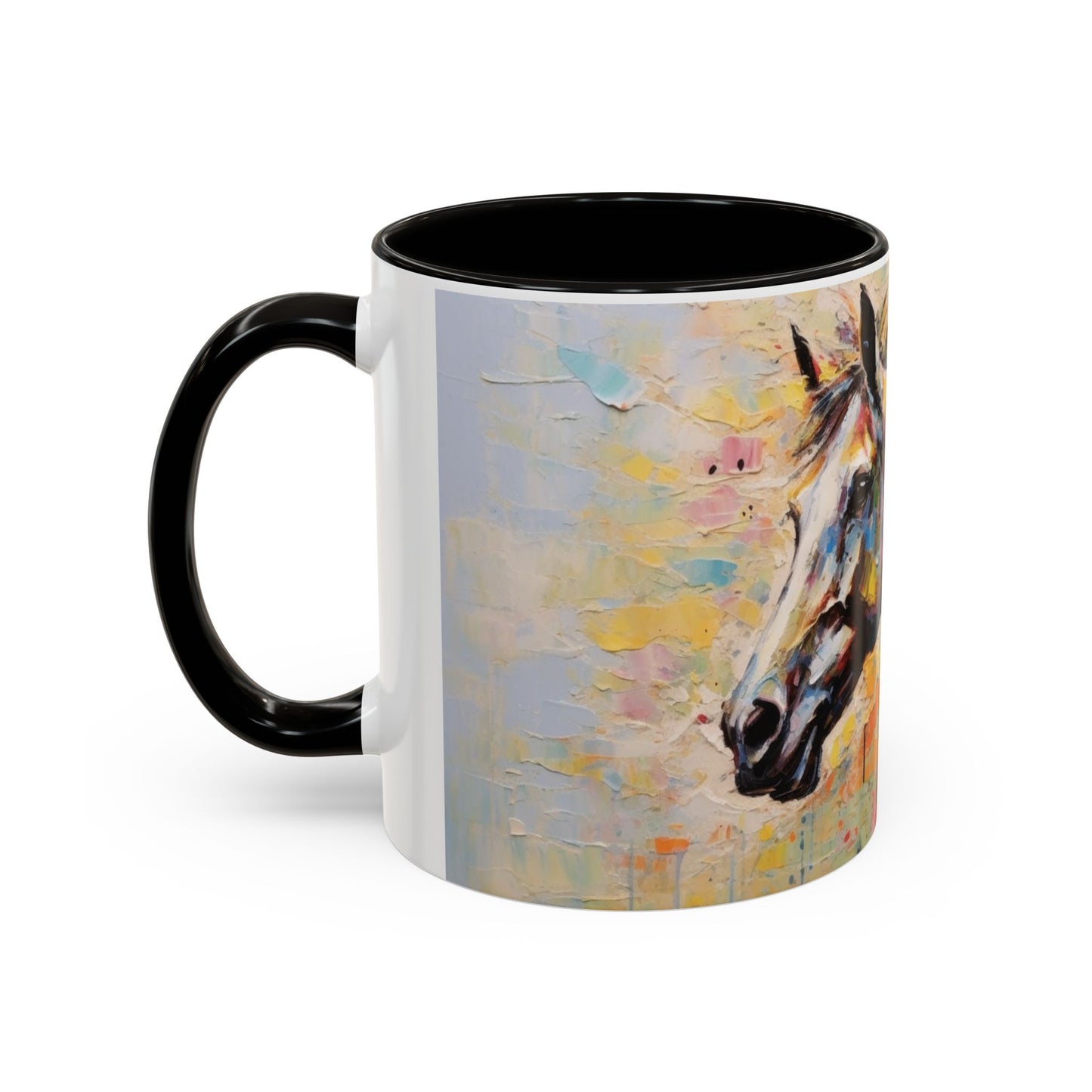 Mug Cheval Artistique Coloré – Tasse Peinture Moderne Cheval Abstrait – Cadeau Passion Équitation 325ml