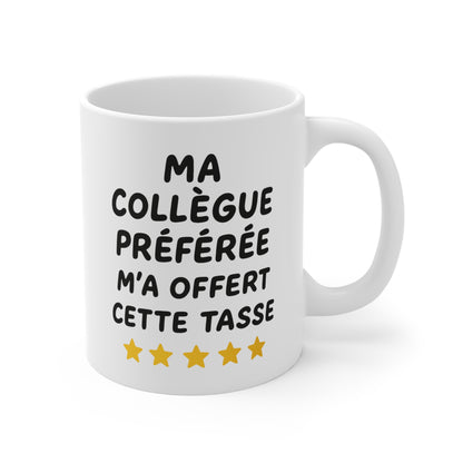 Tasse Céramique 325ml “Ma Collègue Préférée” – Mug Cadeau Humour Bureau Collègues