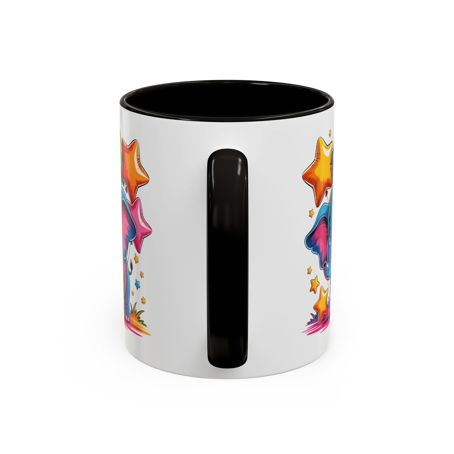 Mug Éléphant Mignon Multicolore – Tasse Design Kawaii Animaux et Ballons Étoiles – Cadeau Original 325ml