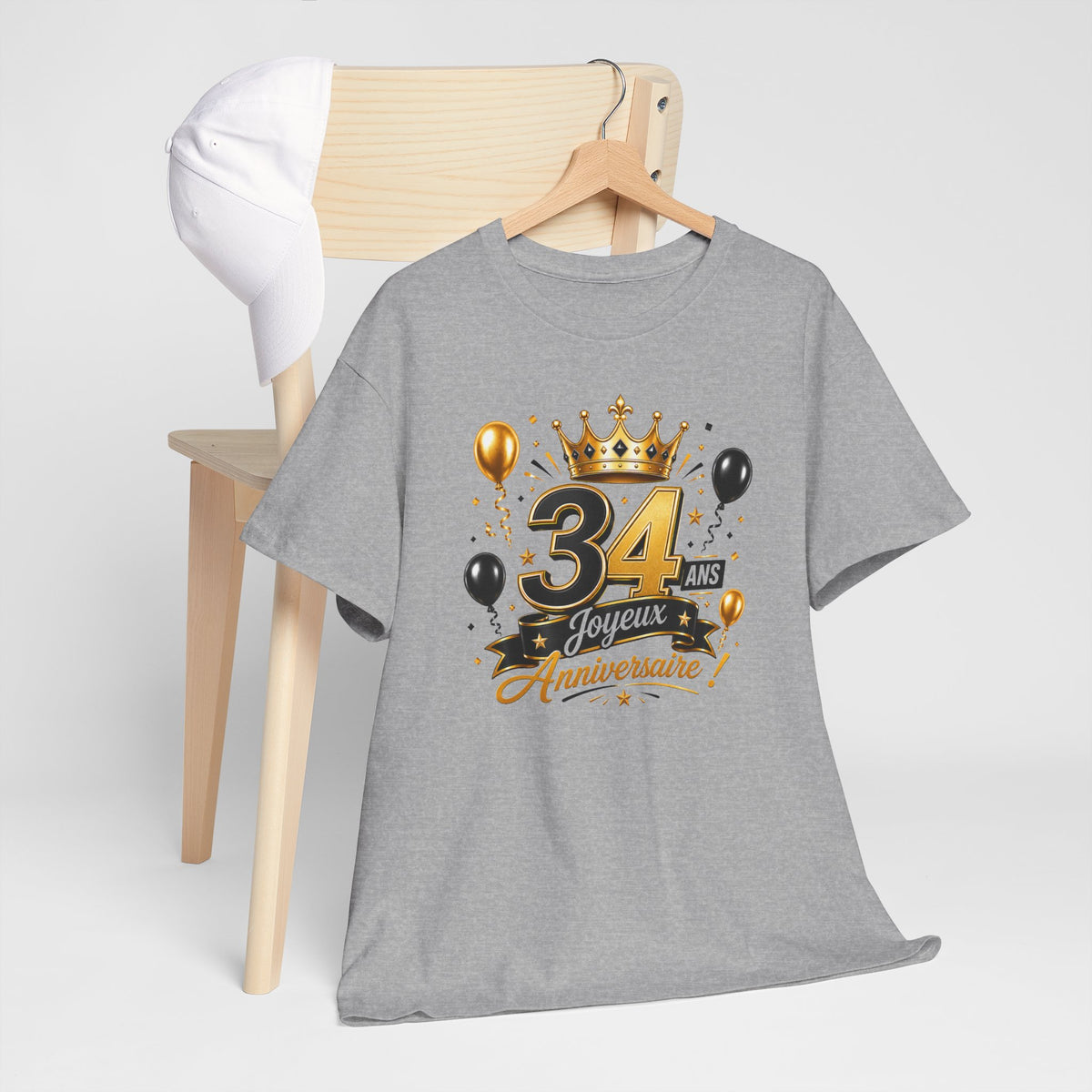 Tee Shirt Anniversaire 34 Ans Homme et Femme Joyeux Anniversaire Cadeau 34 Ans Idée Cadeau Adulte