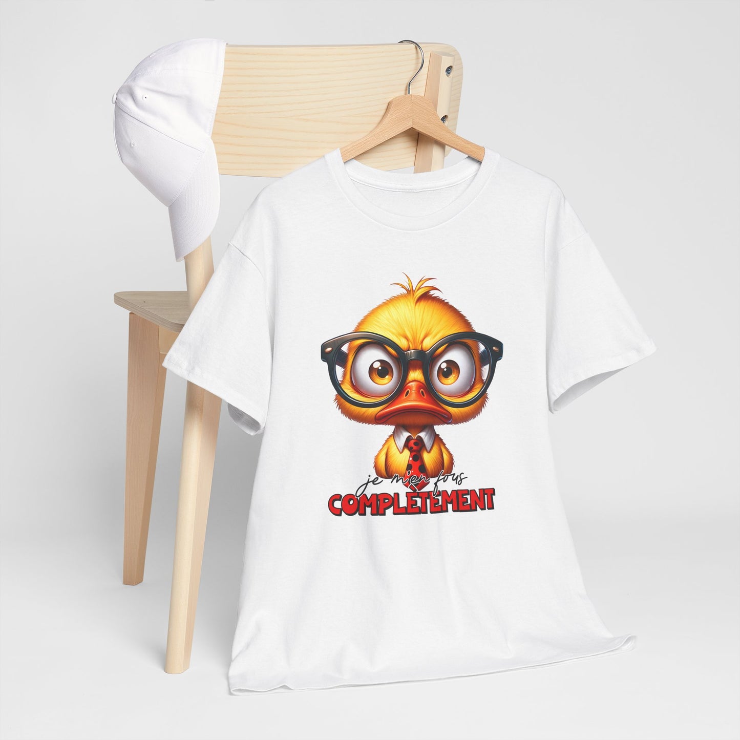 Tee Shirt Je M’En Fous Complètement – T-Shirt Humour Canard Rigolo – Cadeau Homme Femme Humour Décalé