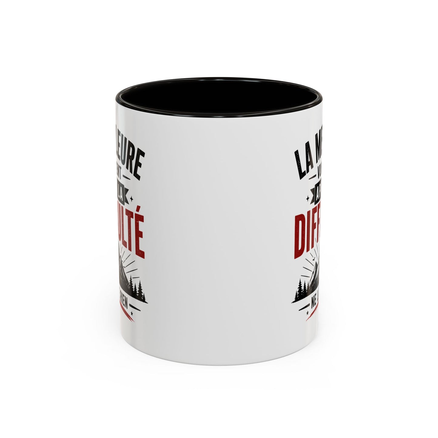 Mug Citation Motivation – La Meilleure Vue Vient Après la Difficulté – Cadeau Inspirant Sport Dépassement de Soi 325ml