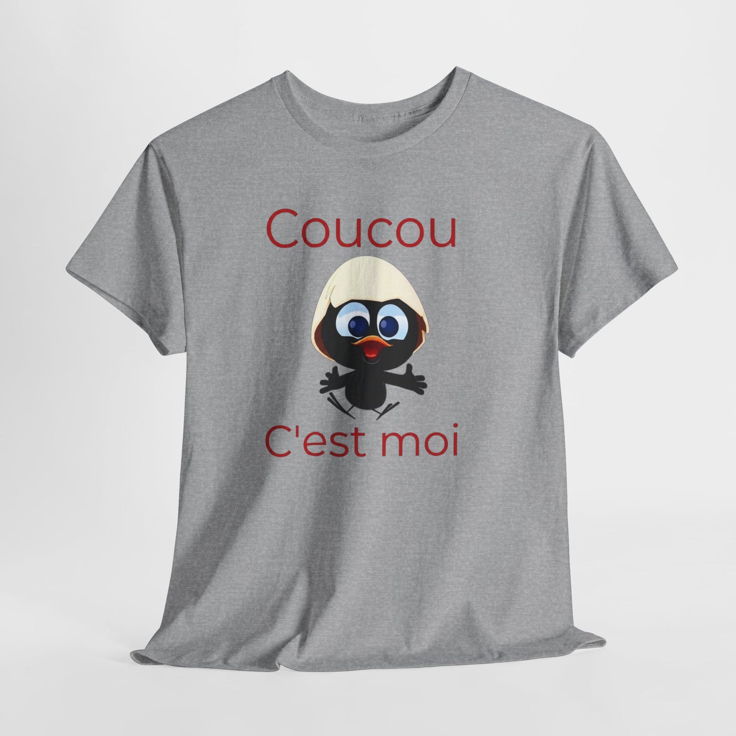 T-Shirt Calimero Cartoon Humour – Coucou C’est Moi Rouge – Tee Shirt Vintage Drôle Homme Femme