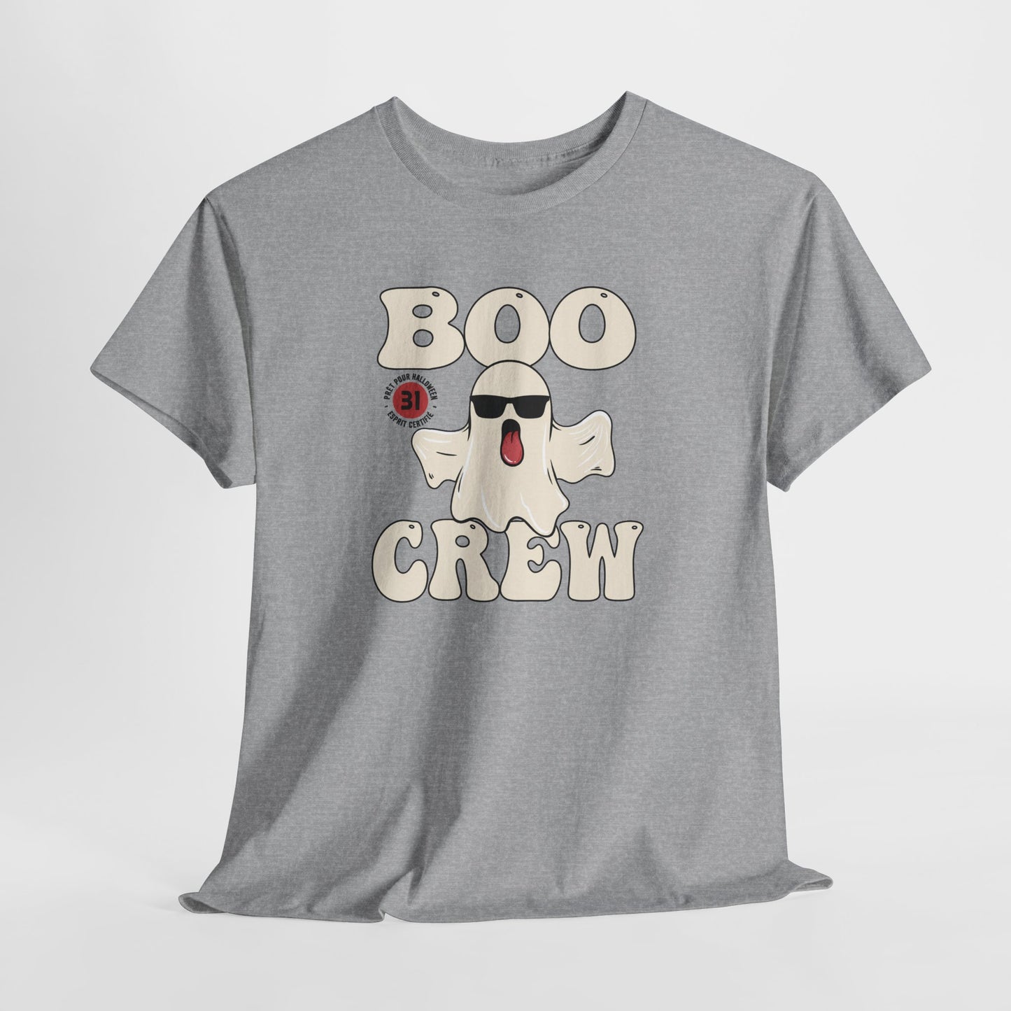 T-Shirt Halloween Homme et Femme Blanc et Gris – Fantôme Humour Effrayant – Cadeau Fête Halloween