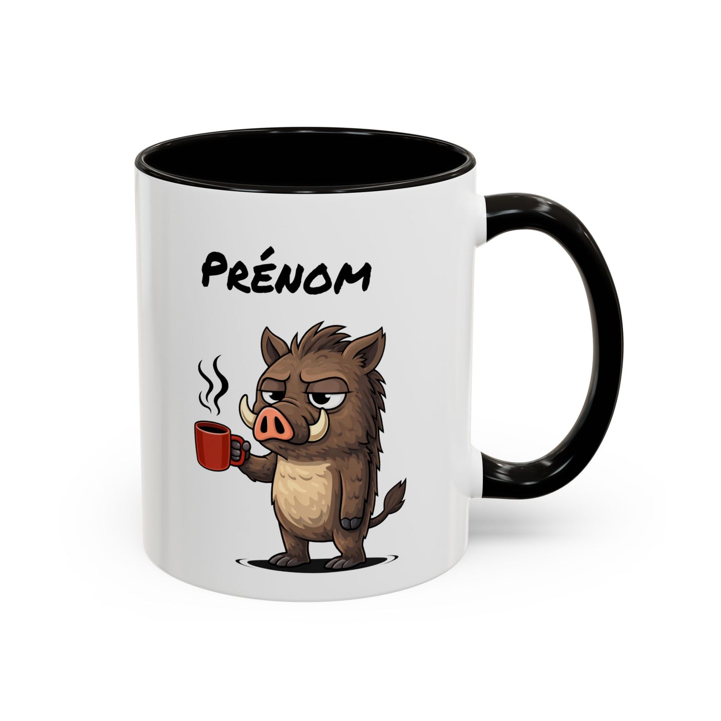 Mug Sanglier Fatigué Personnalisable 325ml – Tasse Café Humour Animal Drôle Réveil Difficile Cadeau