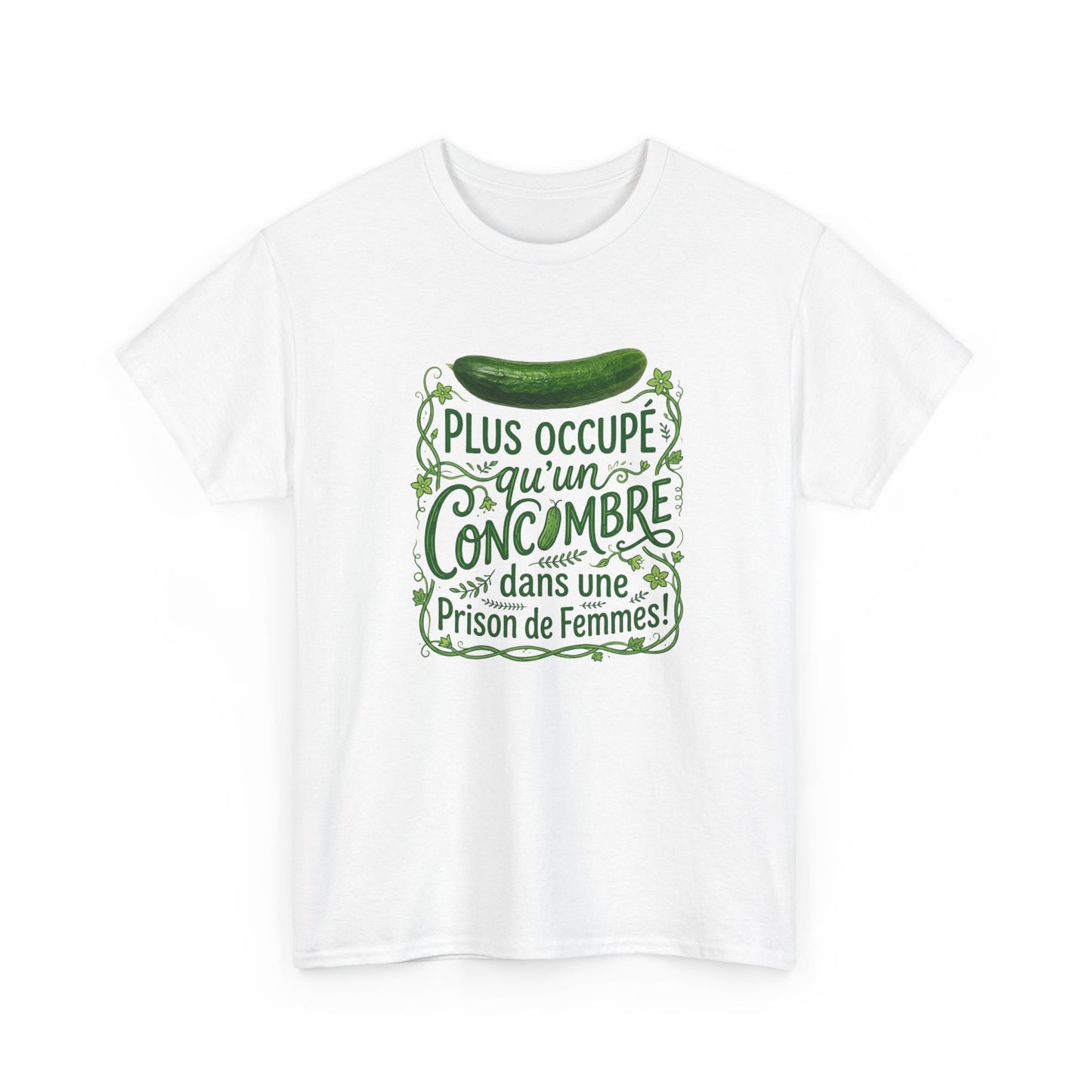 T-Shirt Humour Concombre Phrase Drôle – Tee Shirt Adulte Blague Décalée – Cadeau Humoristique Homme Femme